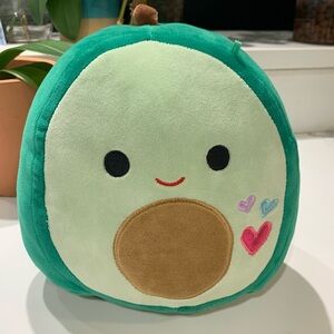 SquishMallows avocado plush, size 8”, green/brown NWOT